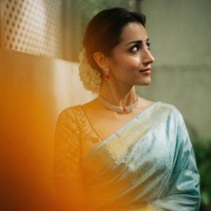 Trisha Stuns in Elegant Turquoise Blue Saree Look