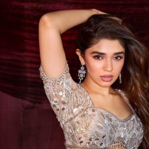 Kriti Shetty Stuns in Glamorous Silver Lehenga Look