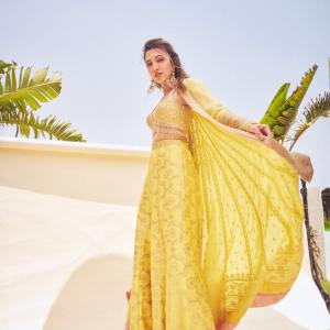 Neha Shetty Yellow Ethnic Fusion Outfit Look 2026