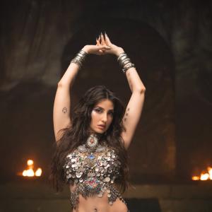 Nora Fatehi Stunning Dance Pose in Silver Mirror-Coin Costume