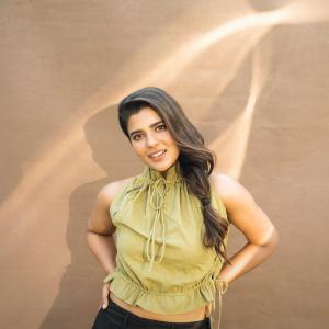 Aishwarya Rajesh in Olive Halter Top and Black Pant