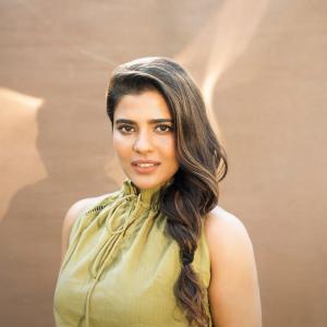 Aishwarya Rajesh in Olive Halter Top and Black Pant