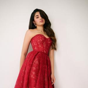 Krithi Shetty in Stunning Red Lace Dress