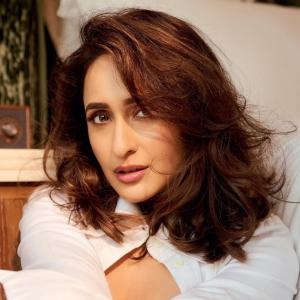 Actress Pragya Jaiswal Casual Photoshoot Indoors in Denim Shorts