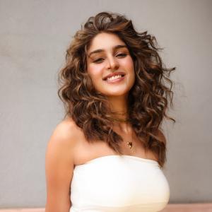 Actress Yukti Thareja Casual Photoshoot in Light-Colored Outfit