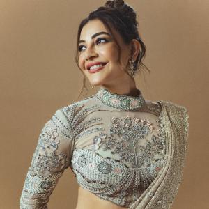 Kajal Aggarwal Stuns in Embellished Traditional Indian Saree
