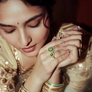 Kayadu Lohar Stunning in Traditional Indian Outfit with Jewelry