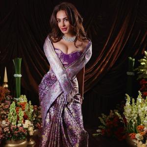 Actress Seerat Kapoor Stuns In Royal Purple Saree Look