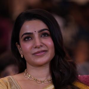Samantha shines in yellow saree at Maa Inti Bangaram prerelease event
