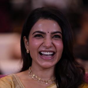 Samantha shines in yellow saree at Maa Inti Bangaram prerelease event