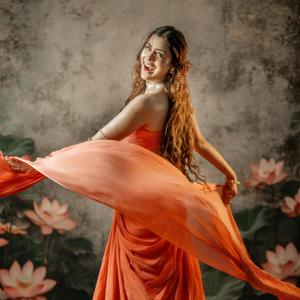 Payal Rajput stuns in orange saree with floral ceremonial look