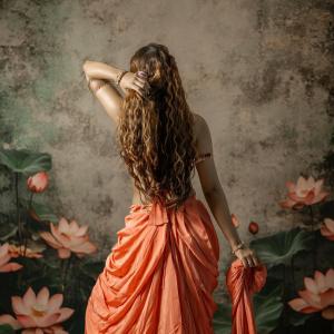Payal Rajput stuns in orange saree with floral ceremonial look