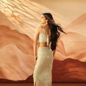 Shruti Haasan Elegant Beige Couture Fashion Photoshoot