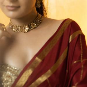 Ashika Rangnath graceful ethnic look in golden light