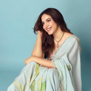 Ritu Varma elegant pastel saree photoshoot look