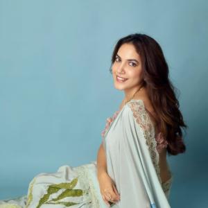 Ritu Varma elegant pastel saree photoshoot look