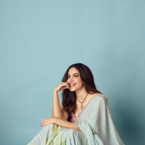 Ritu Varma elegant pastel saree photoshoot look
