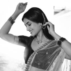 Actress BhagyaSree Borse Stuns in Purple and Green Lehenga