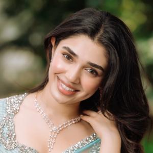 Krithi Shetty Stuns in Aqua Blue Lehenga Look