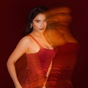 Actress Prisha Singh Stuns in a Burgundy Sequin Mini Dress