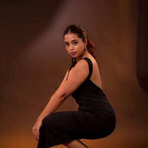 Actress Rithika Chakraborty Stuns in a Black Backless Gown