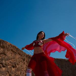 Nora Fatehi Rocks a Sporty Red Football-Inspired Look