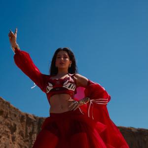 Nora Fatehi Rocks a Sporty Red Football-Inspired Look