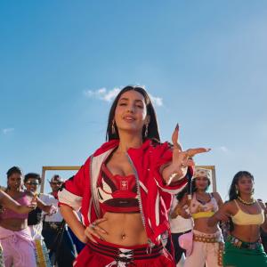 Nora Fatehi Rocks a Sporty Red Football-Inspired Look
