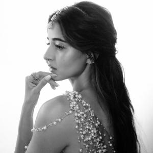 Ananya Panday Shines in an Ivory Embellished Lehenga