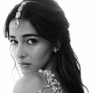 Ananya Panday Shines in an Ivory Embellished Lehenga
