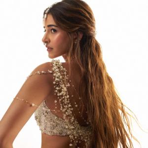 Ananya Panday Shines in an Ivory Embellished Lehenga