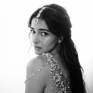 Ananya Panday Shines in an Ivory Embellished Lehenga