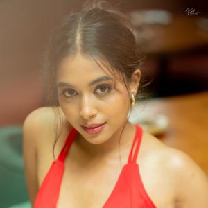 Ritika Chakraborty Stuns in Red High Slit Dress