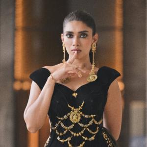 Dushara Vijayan Stuns in Black and Gold Statement Look