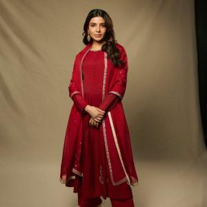 Samantha Ruth Prabhu Looks Elegant in Red Traditional Outfit