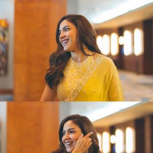 Ritu Verma Looks Elegant in Yellow Embroidered Saree