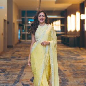 Ritu Verma Looks Elegant in Yellow Embroidered Saree