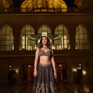 Sonal Chauhan Stuns in Lehenga With Emerald Jewellery
