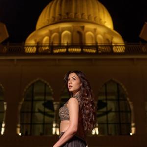 Sonal Chauhan Stuns in Lehenga With Emerald Jewellery