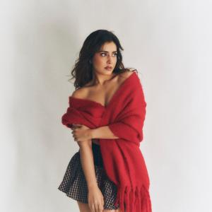 Actress Rashi Khanna Stuns in a Stylish Red Off-Shoulder Look