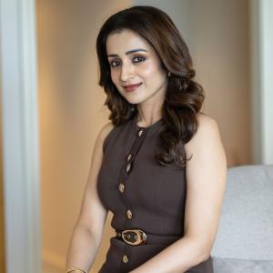 Actress Trisha Looks Elegant in a Chic Brown Co-Ord Outfit