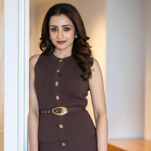Actress Trisha Looks Elegant in a Chic Brown Co-Ord Outfit