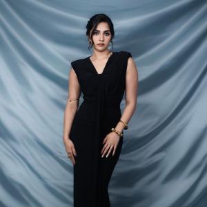 Rukmini Vasanth Stuns in Chic Black Outfit and Gold Jewellery