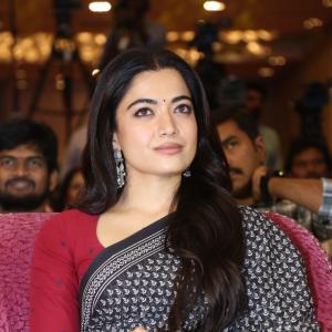 Rashmika Mandanna Stuns in Elegant Black Saree Look