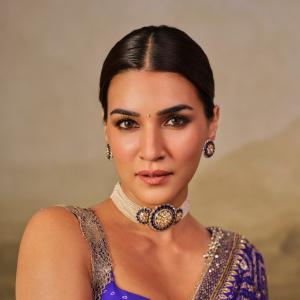 Kriti Sanon Stuns in Royal Blue Embellished Saree Look
