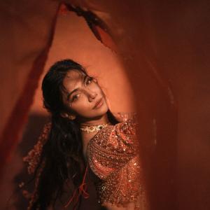 Madonna Sebastian Stuns in a Regal Red Traditional Look