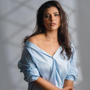 Aishwarya Rajesh Stuns in Chic Light Blue Casual Look