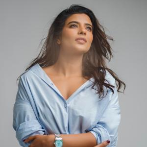Aishwarya Rajesh Stuns in Chic Light Blue Casual Look