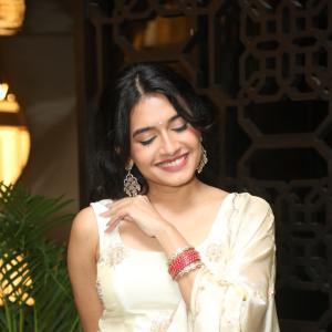 Samyukta Viswanathan Stuns in Elegant Ivory Traditional Look