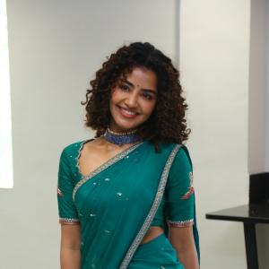 Anupama Parameswaran Looks Stunning in Elegant Teal-Green Saree